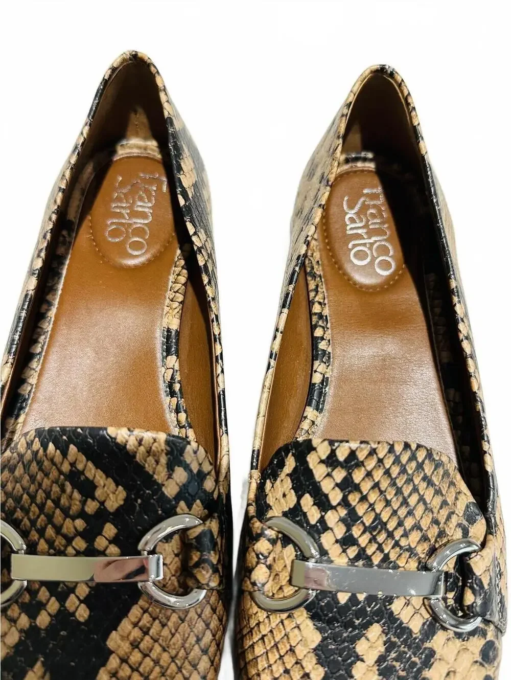 New Franco Sarto ‘Anica’ Snake Print Leather Loafers Size US6.5-EU36.5